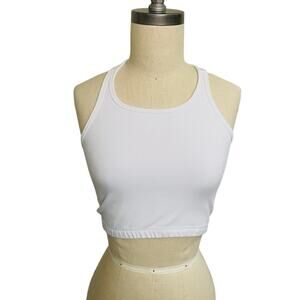 Electric & Rose White Cropped Sports Bra Top